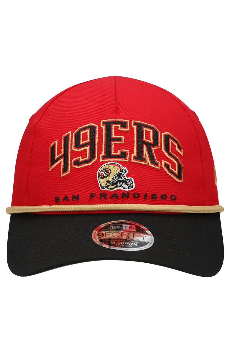New Era Toddler New Era  Scarlet/Black San Francisco 49ers  Arch COOLERA 9FORTY A-Frame Adjustable Hat, Alternate, color, Scarlet