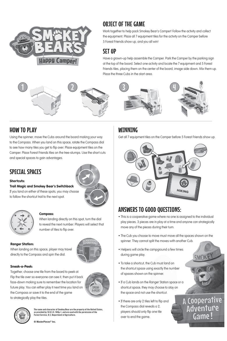 Smokey Bear's Happy Camper Co-Op Game, Alternate, color, Multicolor