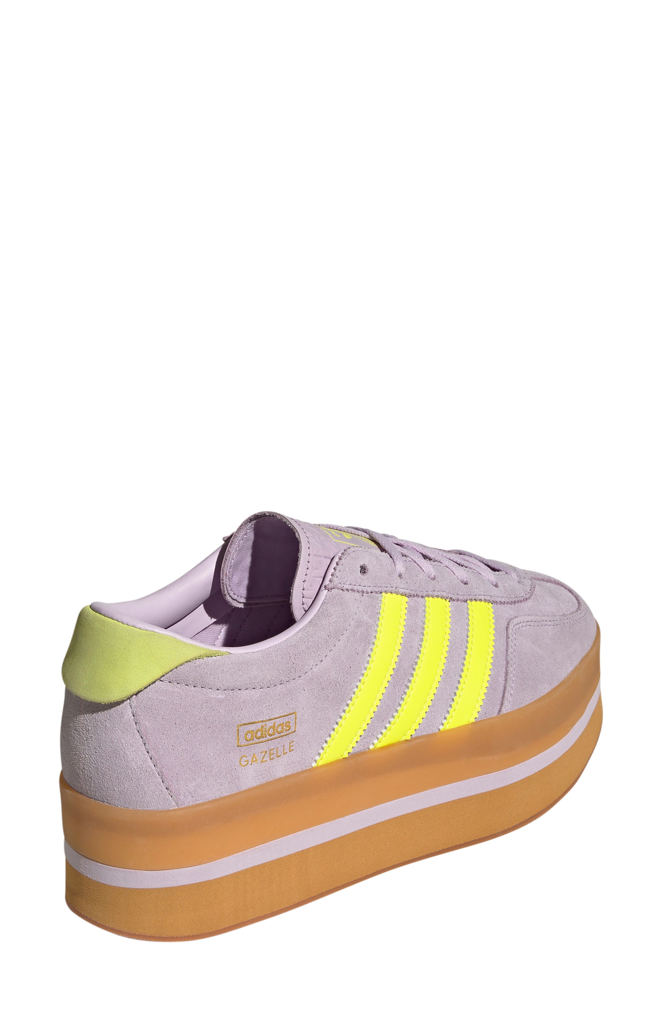 adidas Gazelle Stack Platform Sneaker, Alternate, color, Ice Lavender/ Yellow/ Gum