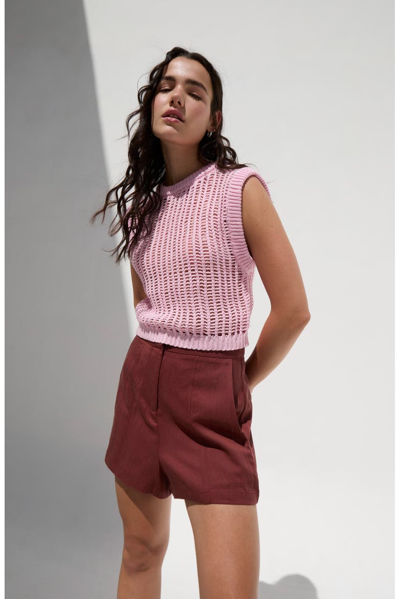 Boetti Open Stitch Sweater Vest, Alternate, color, PINK