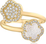 CZ by Kenneth Jay Lane Pavé Cubic Zirconia Clover Ring