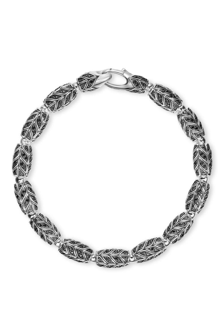 Men's Chevron Bead Bracelet in Sterling Silver, Alternate, color, SILVER PAVE