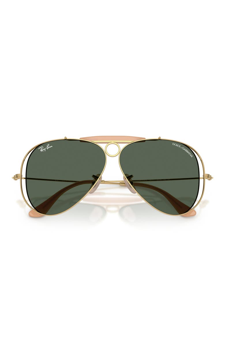 53mm Shooter Pilot Sunglasses, Alternate, color, ARISTA / DARK GREEN