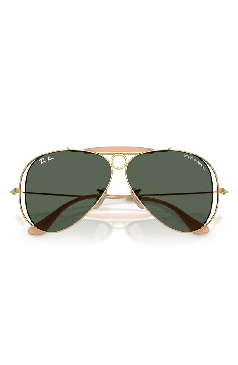 Ray-Ban 53mm Shooter Pilot Sunglasses, Alternate, color, Arista / Dark Green