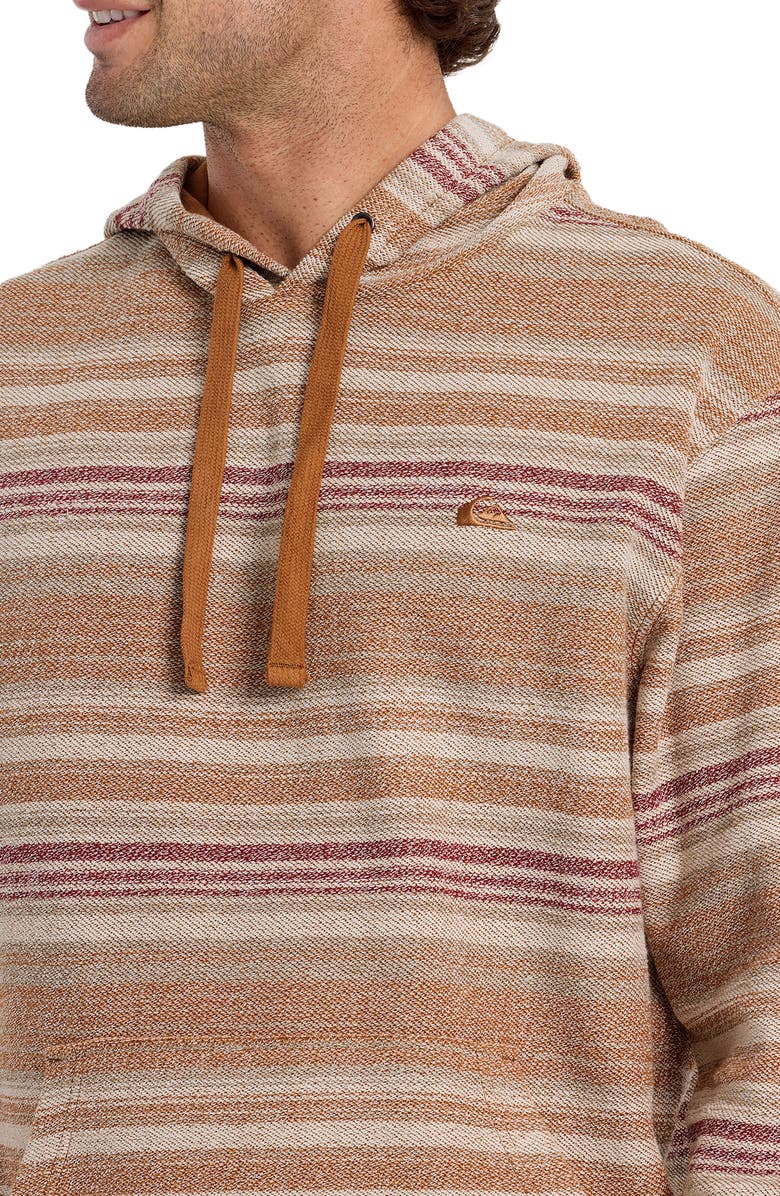 Quiksilver Great Otway Stripe Beach Hoodie, Alternate, color, Bone White