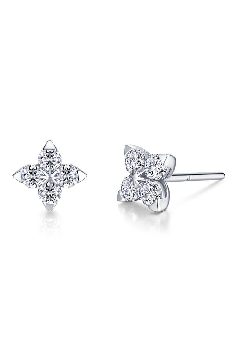 Trillium Simulated Diamond Stud Earrings, Main, color, SILVER