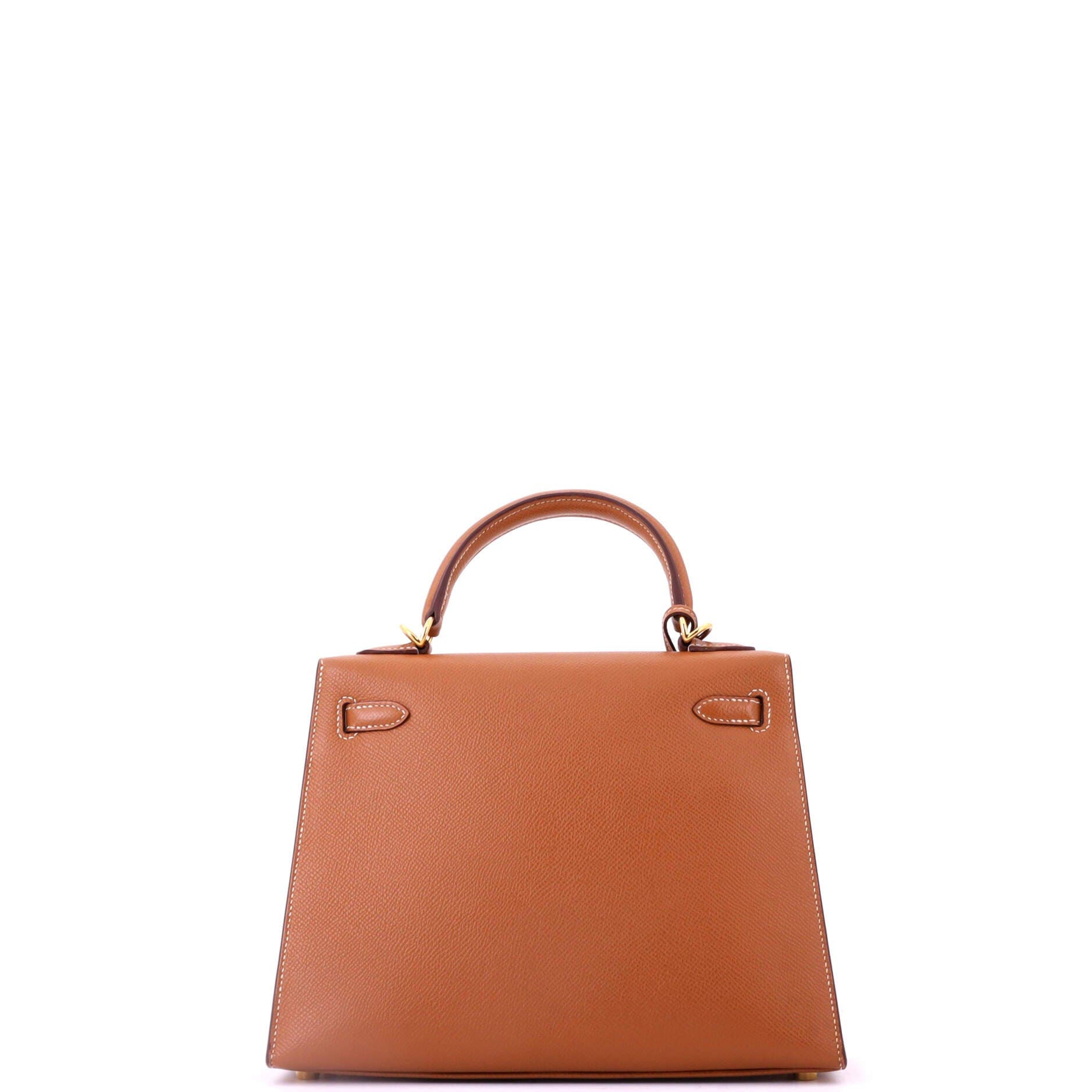 Pre-Owned Hermes Kelly Handbag Brown Epsom with Gold Hardware 25, Alternate, color, Gold