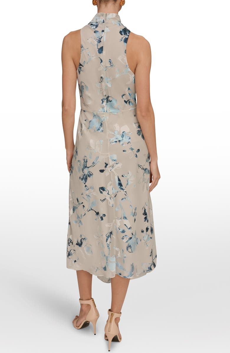 Donna Karan New York Floral Burnout Maxi Dress, Alternate, color, Sea Mist Multi