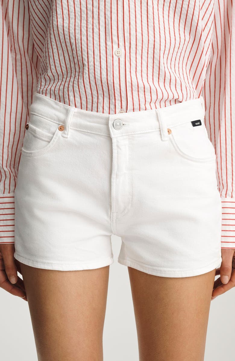 Mavi Jeans Garcia Mid Rise Denim Mini Shorts, Alternate, color, Off White Classic Bl