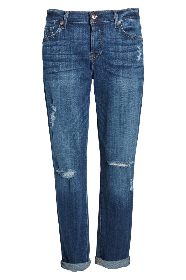 7 For All Mankind® Josefina Boyfriend Jeans, Alternate, color, BROKEN TWILL VANITY W/ DESTROY