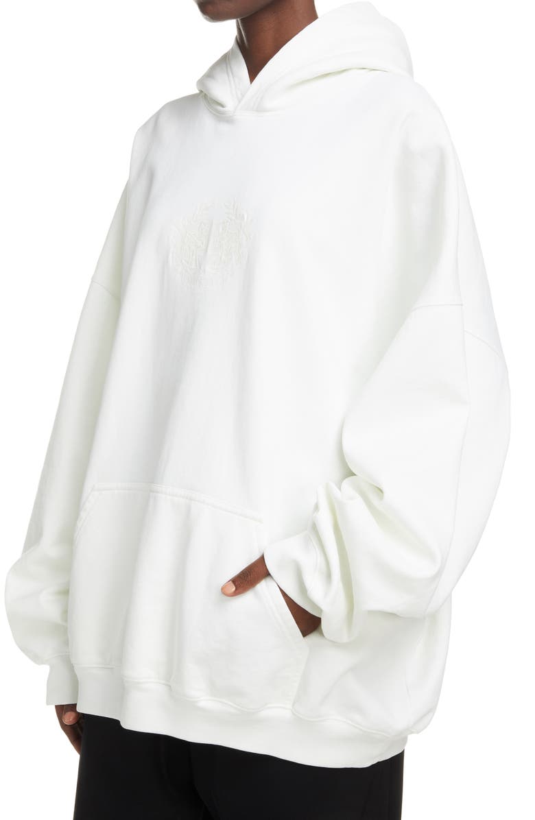 Balenciaga Lion's Laurel Logo Glow in the Dark Oversize Hoodie, Alternate, color, 