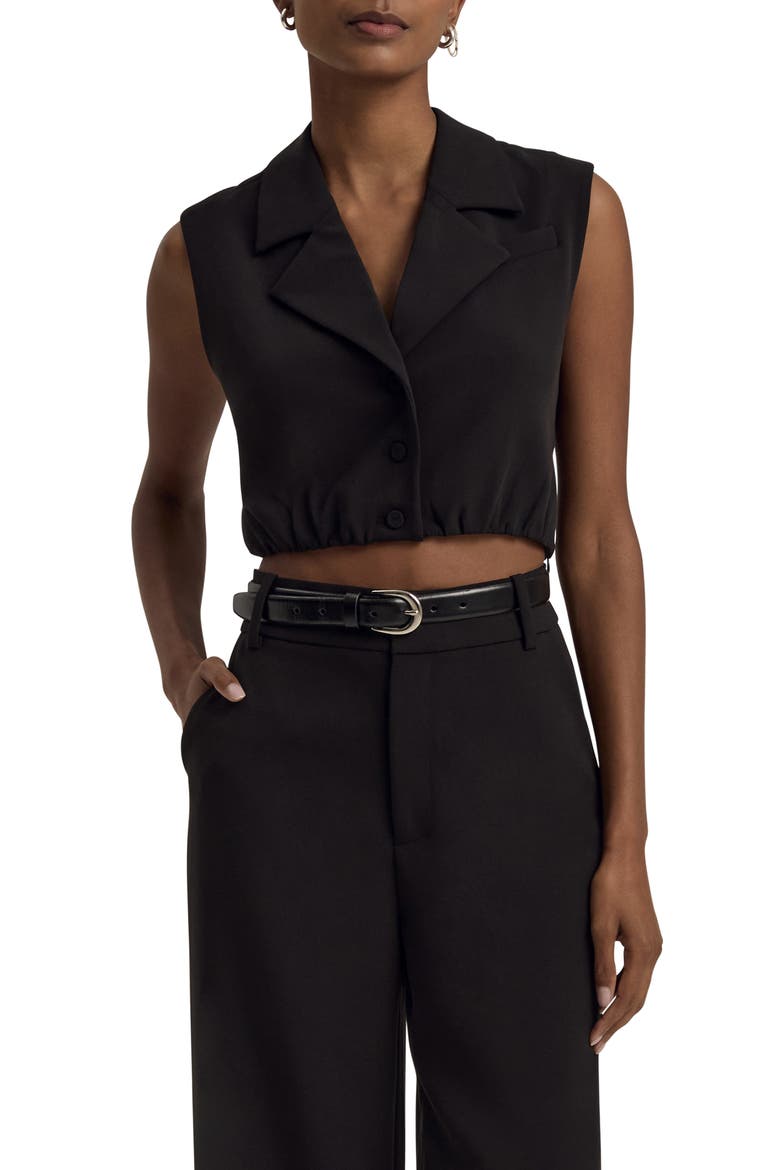 The Audrey Crop Vest, Main, color, BLACK