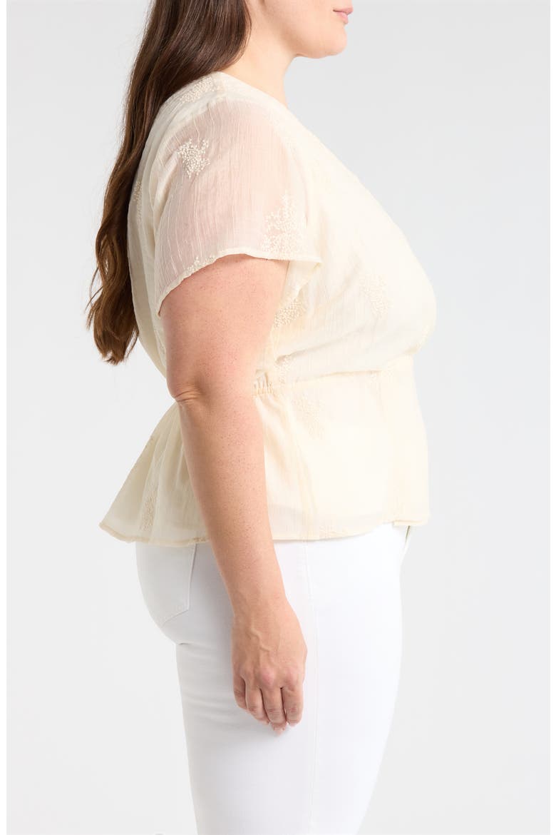Embroidered Wrap Top, Alternate, color, CREAM