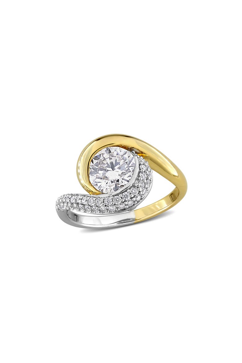 Dew Lab-Grown Moissanite Two-Tone Ring, Main, color, WHITE