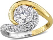 DELMAR Dew Lab-Grown Moissanite Two-Tone Ring