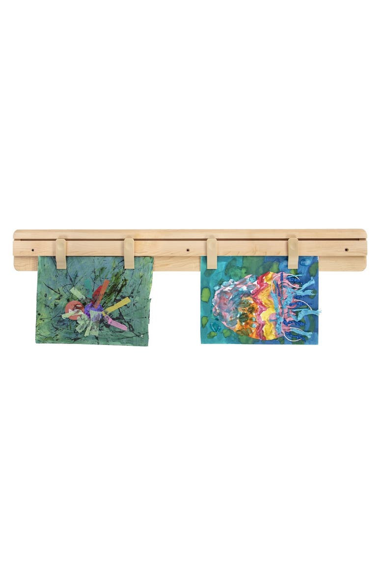 Premium Solid Maple Wooden Art Display Bar for Wall Mounting, Alternate, color, Beige