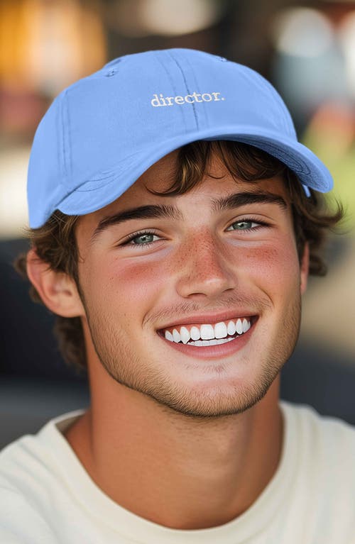 Dalix Director Embroidered Low Crown Cap In Light Blue