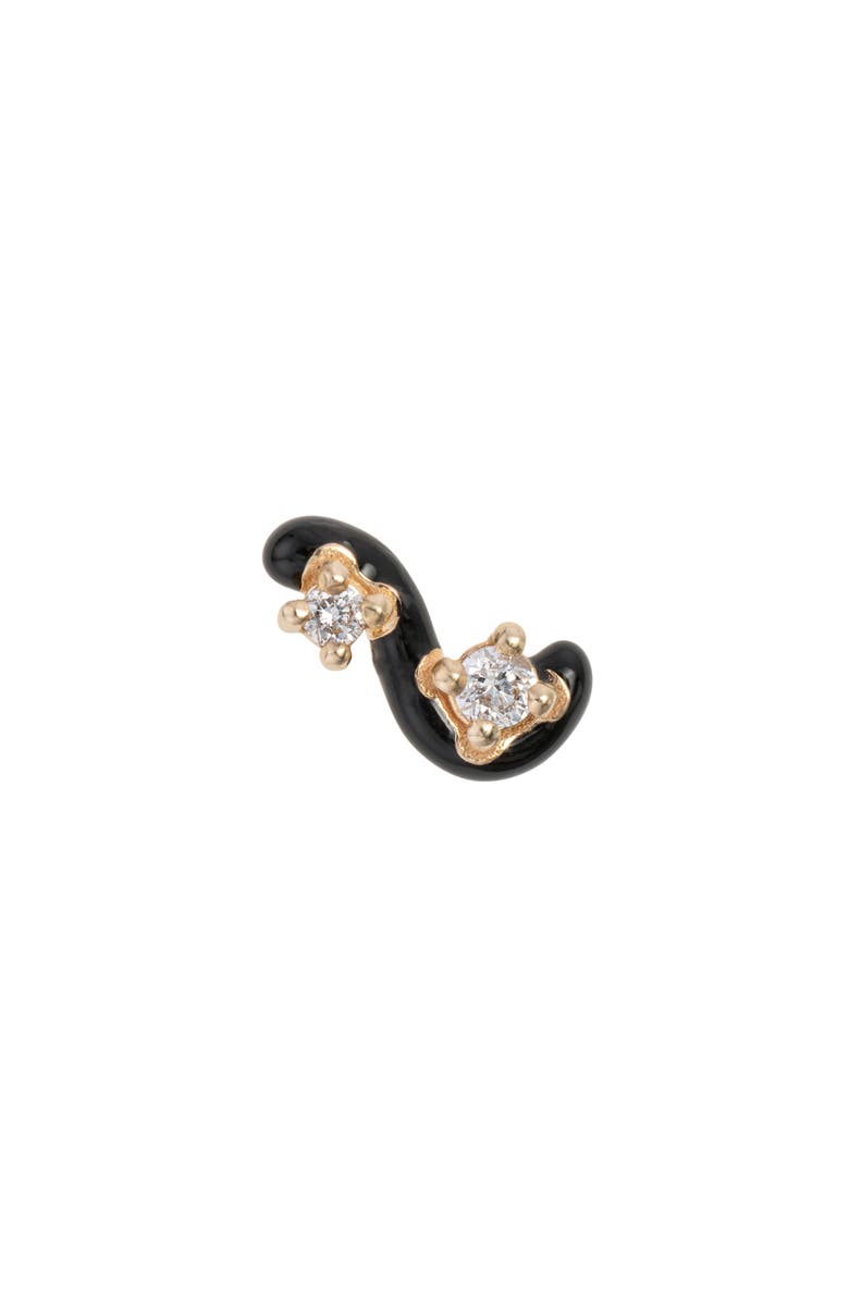 Bea Bongiasca Single Mini Loop Diamond Stud Earring, Main, color, Black