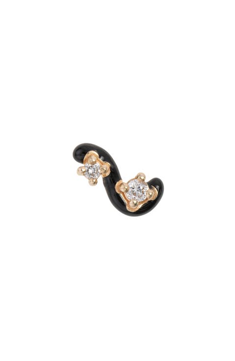 Single Mini Loop Diamond Stud Earring