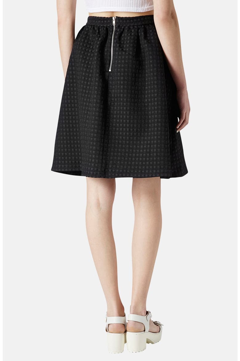 Textured A-Line Skirt, Alternate, color, BLACK