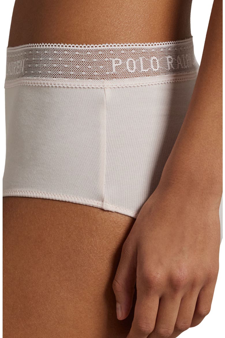 Stretch Cotton Rib Boyshorts, Alternate, color, GARDEN ROSE