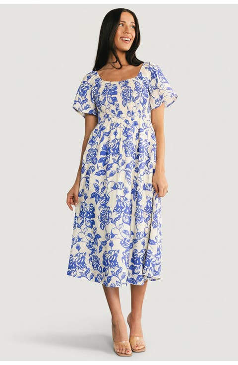 Dolores Smocked Midi Dress