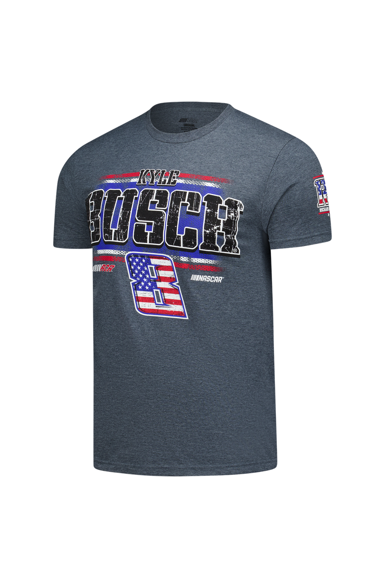 Men's Classic Ink Heather Gray Kyle Busch 3-Spot Lifestyle T-Shirt, Alternate, color, Heather Gray