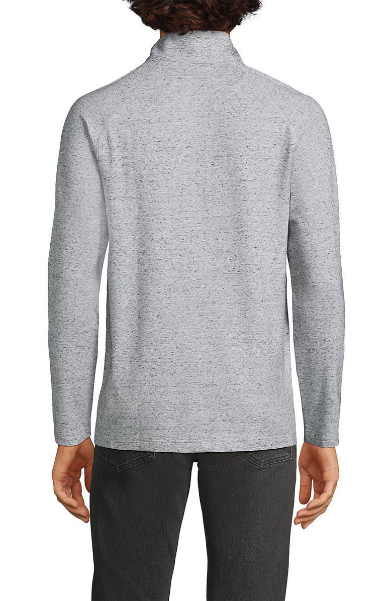 Lands' End Long Sleeve Raglan Hybrid Quarter Zip, Alternate, color, Aged Steel Heather