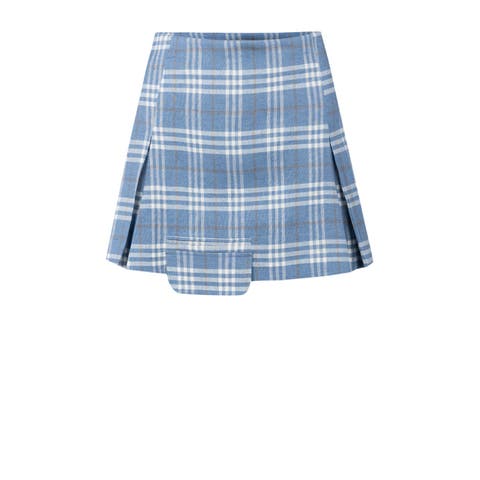 Linen Blend Free Heaven Pleated Mini Skirt