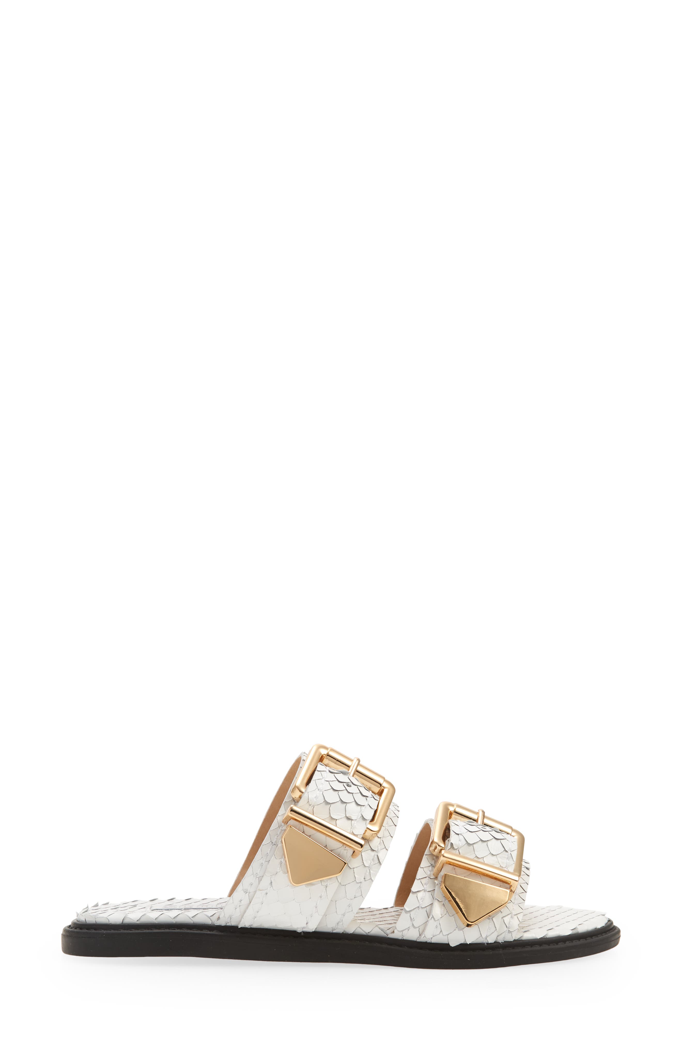 Shina Buckle Slide Sandal, Alternate, color, WHITE