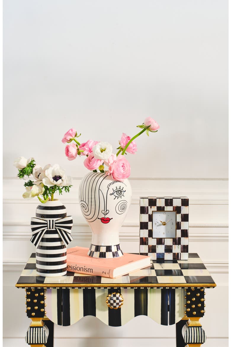 Courtly Bow Vase, Alternate, color, BLACK/ WHITE