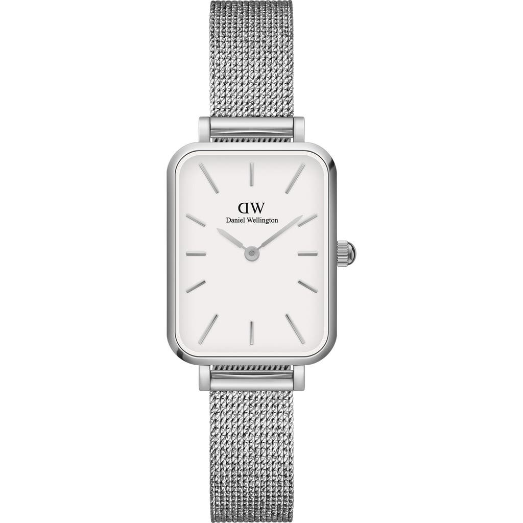 Daniel Wellington Quadro Sterling Mesh Strap Watch, 20mm X 26mm In Multi