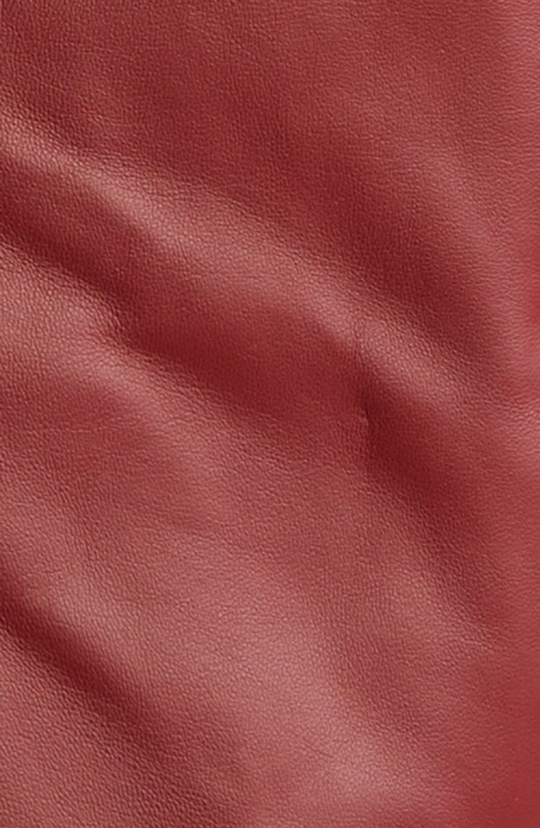 Saks Potts Foxy Genuine Shearling Trim Leather Coat, Alternate, color,