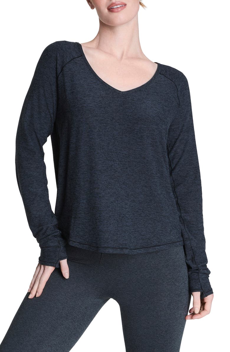 SPANX<sup>®</sup> SoftStretch Long Sleeve Top, Main, color, Very Black