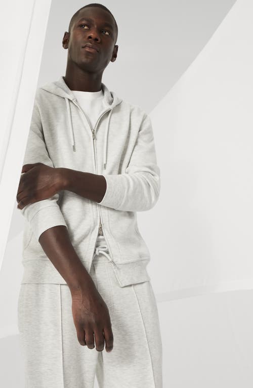 Brunello Cucinelli Cashmere-terry Cotton Zip-up Hoodie In Pearl Grey