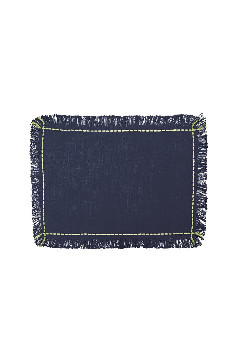 Cheryl Set of 4 Placemats 100% Cotton 13" x 19", Main, color, Blue