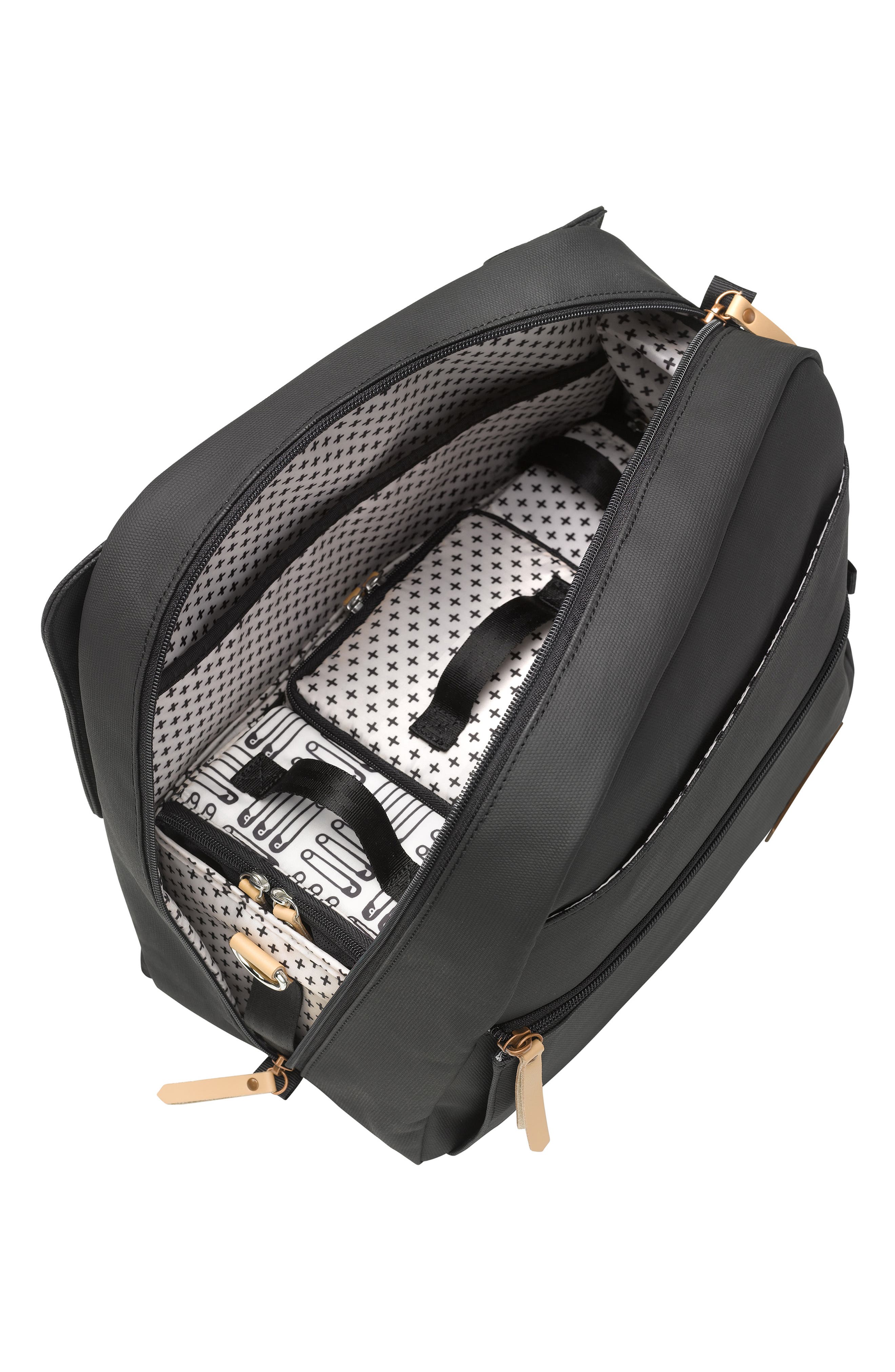 Petunia Pickle Bottom Meta Diaper Backpack, Alternate, color, Black Matte Leather