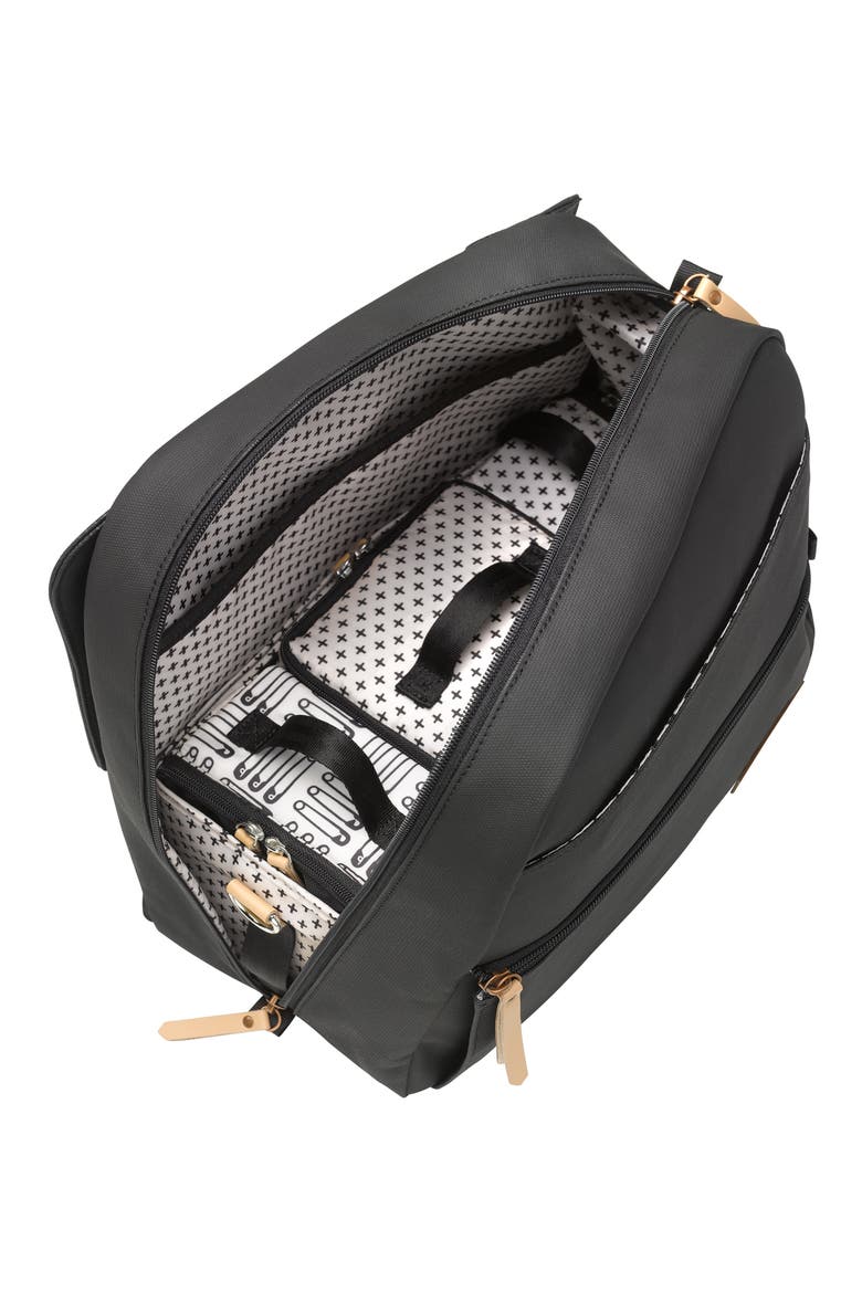 Meta Diaper Backpack, Alternate, color, BLACK MATTE LEATHER