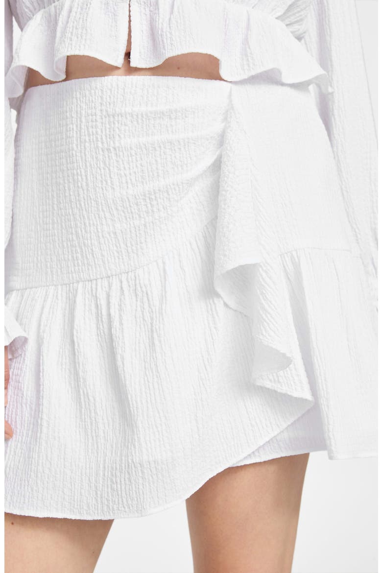 Shaelo Gauze Ruffle Miniskirt, Alternate, color, WHITE