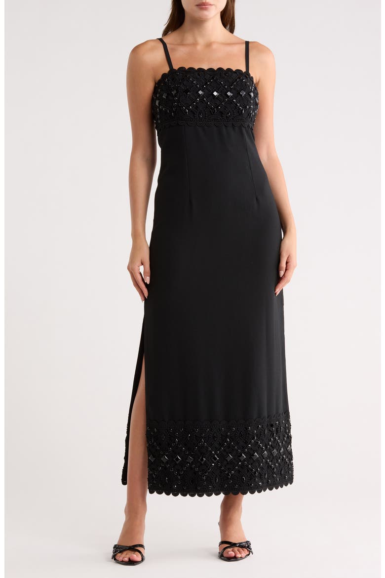 Vena Embellished Maxi Dress, Main, color, NOIR