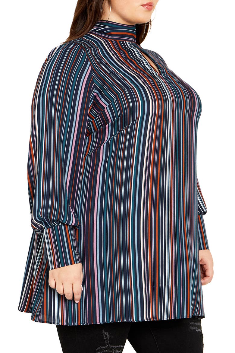Illusion Stripe Tunic Top, Alternate, color, MIDNIGHT STRIPE