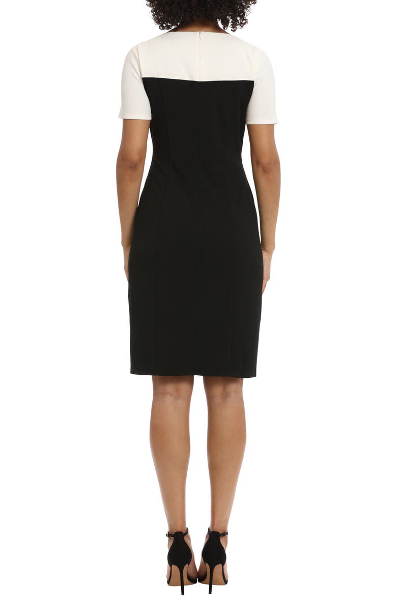 Maggy London Colorblock Bateau Neck Sheath Dress, Alternate, color, 
