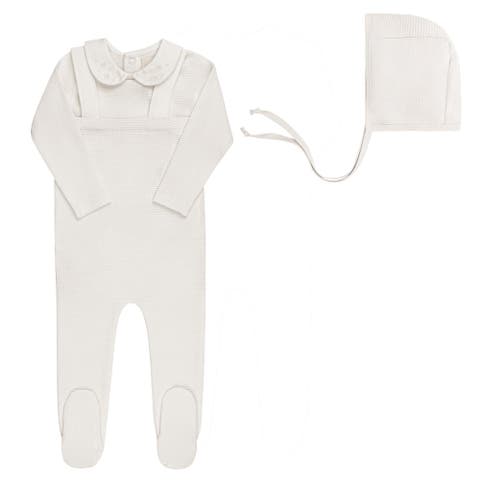 Embroidered Collar Collection - Bodysuit + Overalls + Bonnet