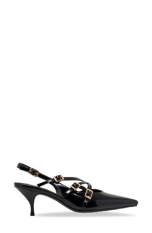 Chase & Chloe Chase And Chloe Multibuckle Slingback Pump In Black