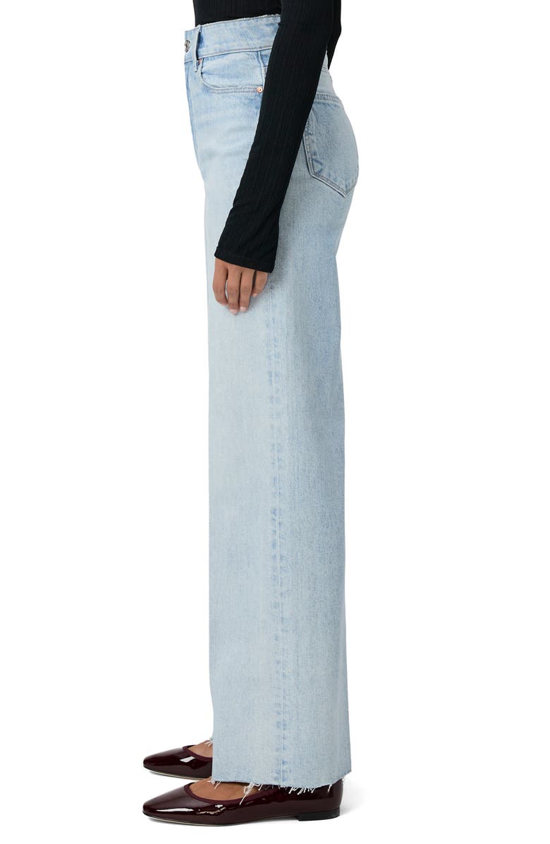 PAIGE Anessa Raw Hem High Waist Wide Leg Jeans, Alternate, color, 