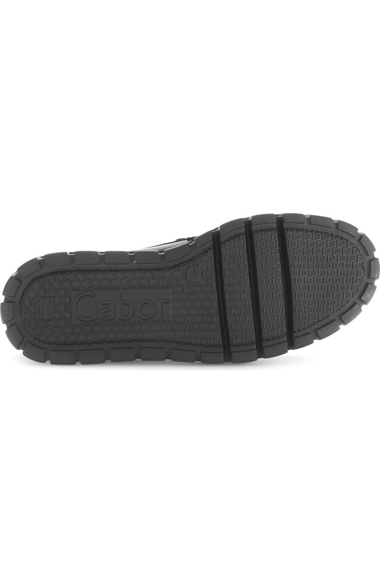 Gabor Mixed Media Leather Loafer, Alternate, color, Black