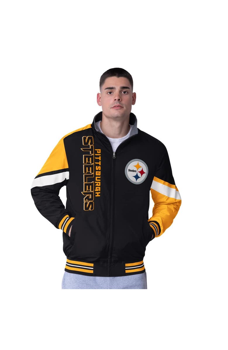 G-III Extreme Men's G-III Extreme Black Pittsburgh Steelers Strong Arm Reversible Full-Zip Jacket, Main, color, Black