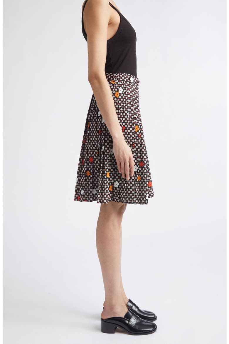 Print Belted Skirt, Alternate, color, BLACK/ RED
