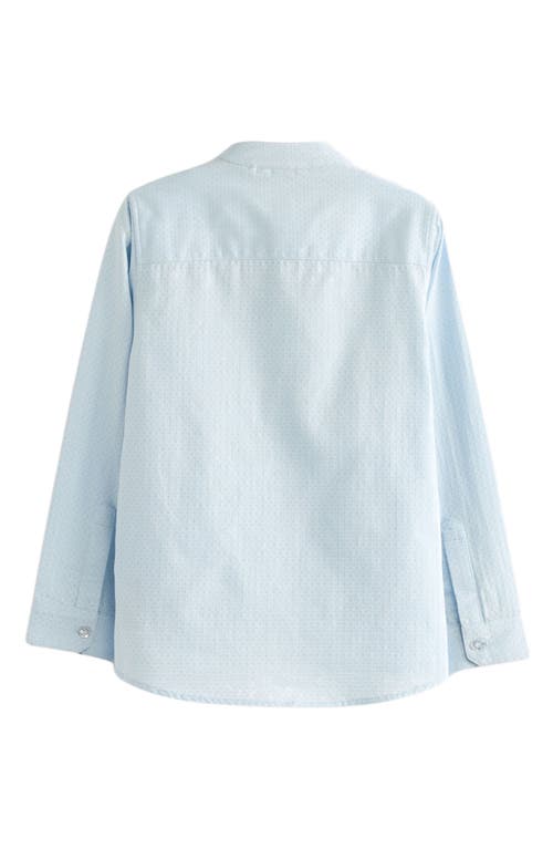Baker By Ted Baker Kids' Band Collar Cotton Button-up Shirt In Blue
