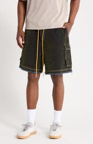 DIET STARTS MONDAY Flocked Drawstring Cargo Shorts